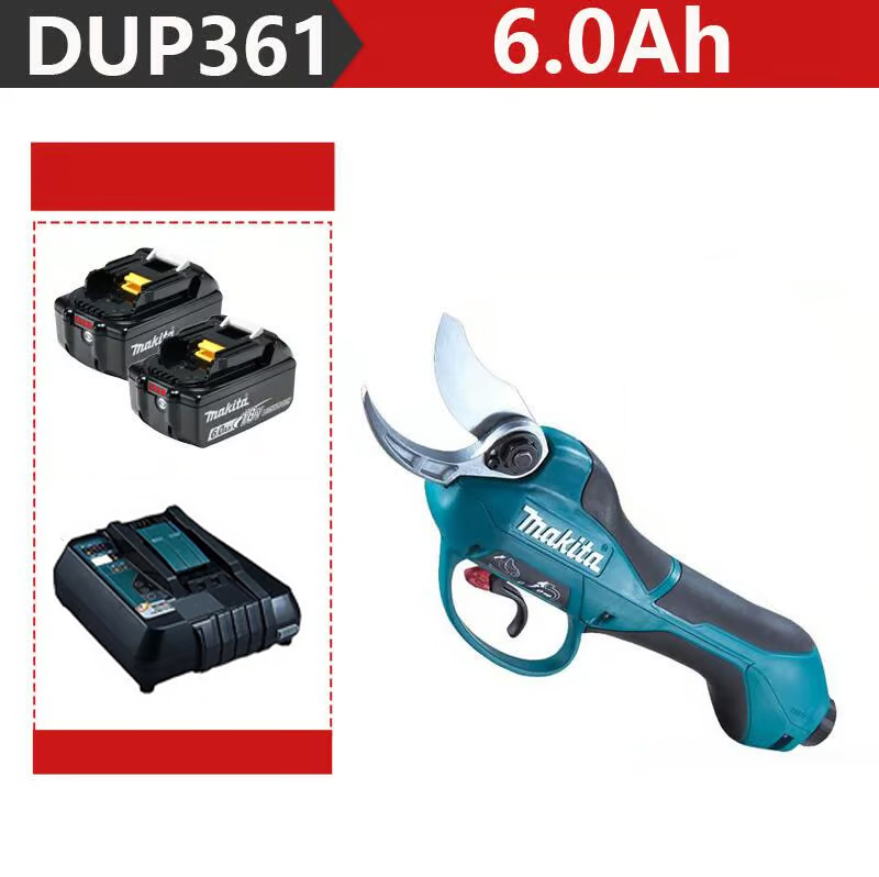 [MAKITA DUP361PT2 Wiederaufladbar 2000W + Zwei 6,0 Ah-s 48V Akkus + Ladegerät] Akkulaufzeit 12 Stunden